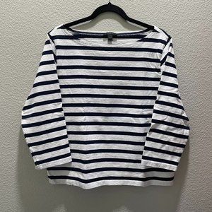 J Crew Marine Stripes Boatneck Shirt Large